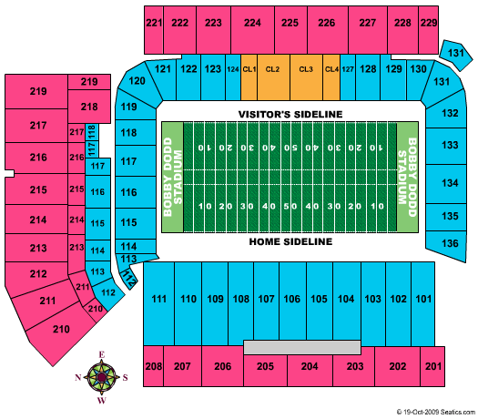 Bobby Dodd Stadium Seating Map
